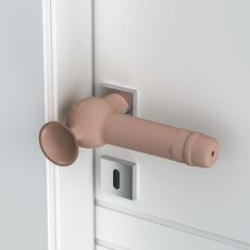 Copertura protettiva per maniglia della porta in silicone a ventosa Cuscino per porta anticollisione (marrone)