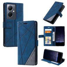 Per vivo Y78+ 5G Custodia per telefono in pelle con giuntura Skin Feel (blu)