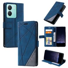 Custodia per telefono in pelle con giuntura Skin Feel per vivo Y36 (blu)