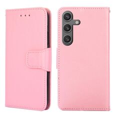 Custodia per cellulare in pelle con texture cristallo per Samsung Galaxy S24 5G (rosa)