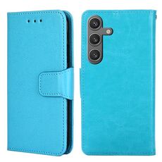 Custodia per telefono in pelle con texture cristallo per Samsung Galaxy S24 5G (blu cielo)