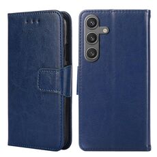 Custodia per telefono in pelle con texture cristallo per Samsung Galaxy S24 5G (blu reale)