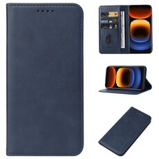 Custodia per telefono in pelle con chiusura magnetica per vivo iQOO 12 Pro (blu)
