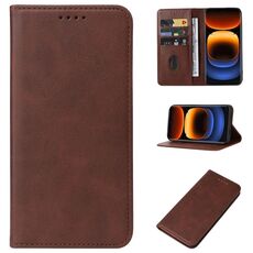Custodia per telefono in pelle con chiusura magnetica per vivo iQOO 12 Pro (marrone)