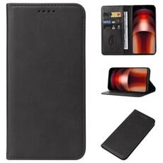 Custodia per telefono in pelle con chiusura magnetica per vivo iQOO Neo9 (nera)