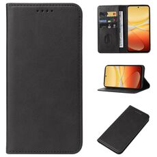 Custodia per telefono in pelle con chiusura magnetica per vivo iQOO Y200e 5G / Y100 5G (nera)