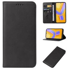 Custodia per telefono in pelle con chiusura magnetica per vivo V40 SE (nera)