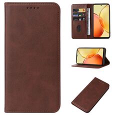 Custodia per telefono in pelle con chiusura magnetica per vivo Y36 5G (marrone)