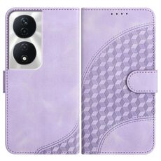 Per Honor X7b YX0060 Custodia in pelle per telefono con testa di elefante in rilievo con cordino (viola chiaro)