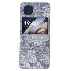 Custodia per telefono a copertura totale in stile ricamo Flip per vivo X (grigio)