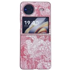 Custodia per telefono a copertura totale in stile ricamo Flip per vivo X (rosa)
