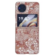 Custodia per telefono a copertura totale in stile ricamo Flip per vivo X (arancione)