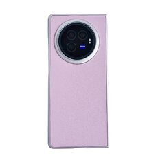 Per vivo X Fold3 Vernice perlescente Morandi Custodia per telefono in pelle tinta unita con texture (viola)