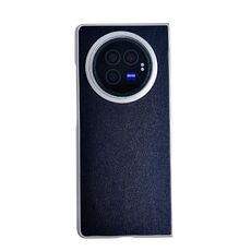 Per vivo X Fold3 Vernice perlescente Morandi Custodia per telefono in pelle tinta unita con texture (blu)