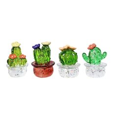 Mini simulato Cactus Navigatore per auto Specchietto retrovisore Decorazione ornamenti (4 pezzi / set)
