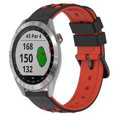 Per Garmin Approach S40 20mm Cinturino in silicone poroso bicolore (nero + rosso)