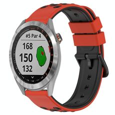 Per Garmin Approach S40 20mm Cinturino in silicone poroso bicolore (rosso + nero)