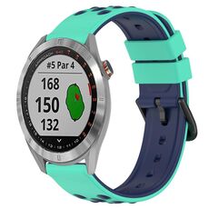 Per Garmin Approach S40 20mm Cinturino in silicone poroso bicolore (verde lime + blu)