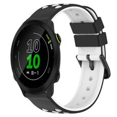 Per Garmin Forerunner 158 20mm Cinturino in silicone poroso bicolore (nero + bianco)
