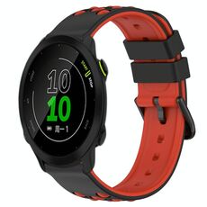 Per Garmin Forerunner 158 20mm Cinturino in silicone poroso bicolore (nero + rosso)