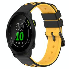 Per Garmin Forerunner 158 20mm Cinturino in silicone poroso bicolore (nero + giallo)