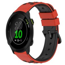 Per Garmin Forerunner 158 20mm Cinturino in silicone poroso bicolore (rosso + nero)
