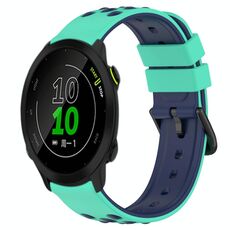Per Garmin Forerunner 158 20mm Cinturino in silicone poroso bicolore (verde lime + blu)