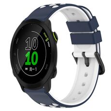Per Garmin Forerunner 158 20mm Cinturino in silicone poroso bicolore (blu notte + bianco)