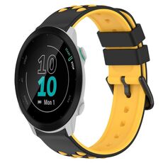 Per Garmin Forerunner 55 20mm Cinturino in silicone poroso bicolore (nero + giallo)