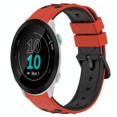 Per Garmin Forerunner 55 20mm Cinturino in silicone poroso bicolore (rosso + nero)