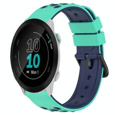 Per Garmin Forerunner 55 20mm Cinturino in silicone poroso bicolore (verde lime + blu)