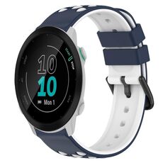 Per Garmin Forerunner 55 20mm Cinturino in silicone poroso bicolore (blu notte + bianco)