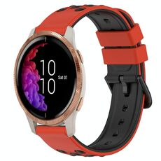 Per Garmin Venu 20mm Cinturino in silicone poroso bicolore (rosso + nero)