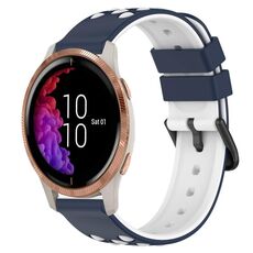 Per cinturino in silicone poroso a due colori Garmin Venu da 20 mm (blu notte + bianco)