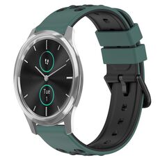 Per Garminmove Luxe 20mm Cinturino in silicone poroso bicolore (verde oliva + nero)