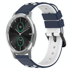 Per Garminmove Luxe 20mm Cinturino in silicone poroso bicolore (blu notte + bianco)