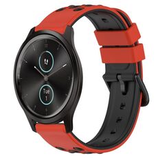 Per Garmin Garminmove Style 20mm Cinturino in silicone poroso bicolore (rosso + nero)