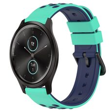 Per Garmin Garminmove Style 20mm Cinturino in silicone poroso bicolore (verde lime + blu)