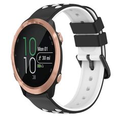 Per Garmin Forerunner 645 Music 20mm Cinturino in silicone poroso bicolore (nero + bianco)