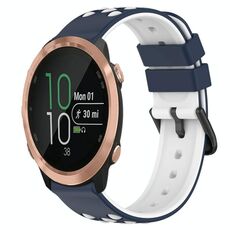 Per Garmin Forerunner 645 Music 20mm Cinturino in silicone poroso bicolore (blu notte + bianco)