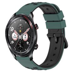 For Honor Watch Dream 22mm Cinturino in silicone poroso bicolore (verde oliva + nero)