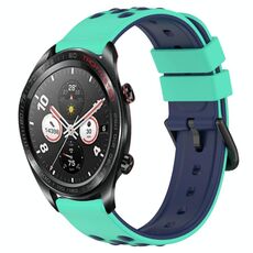 For Honor Watch Dream 22mm Cinturino in silicone poroso bicolore (verde lime + blu)