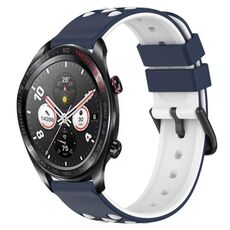 For Honor Watch Dream 22mm Cinturino in silicone poroso bicolore (blu notte + bianco)