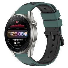 Per Huawei Watch 3 Pro Nuovo cinturino in silicone poroso da 22 mm (verde oliva + nero)