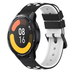 Per Xiaomi MI Watch Color 2 22mm Cinturino in silicone poroso bicolore (nero + bianco)