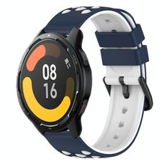 Per Xiaomi MI Watch Color 2 22mm Cinturino in silicone poroso bicolore (blu notte + bianco)