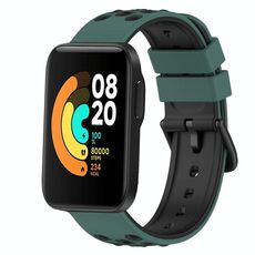 Per Xiaomi MI Watch Sport 22mm Cinturino in silicone poroso bicolore (verde oliva + nero)