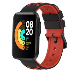 Per Xiaomi MI Watch Sport 22mm Cinturino in silicone poroso bicolore (nero + rosso)