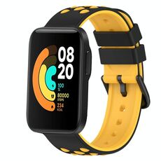 Per Xiaomi MI Watch Sport 22mm Cinturino in silicone poroso bicolore (nero + giallo)