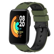 Per Xiaomi MI Watch Sport 22mm Cinturino in silicone poroso bicolore (verde militare + nero)